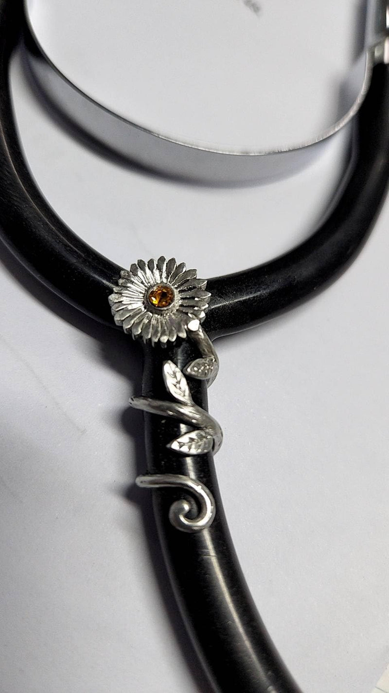 [Australia - AusPower] - QUINNLYN & CO. Sunflower Stethoscope Charm: Radiate Positivity with this Beautiful Medical Accessory, Gift for RN Nurse 