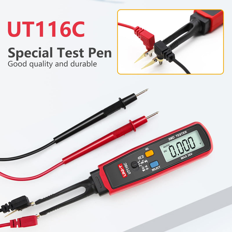 [Australia - AusPower] - UNI-T UT116C Digital Tweezers Smart SMD Tester 36V Electrical Multimeter Resistance Capacitance Continuity Diode Test Meter 