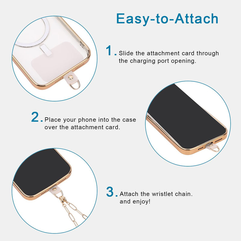 [Australia - AusPower] - Phone Wrist Strap, Detachable Cellphone Lanyard Hands-Free Wristlet Bracelet Adjustable Phone Charm Grip Accessory for Women iPhone 14 Pro Max/ 13 Pro Max/ 12 Pro Max(Crude Gold Chain) Crude gold chain 