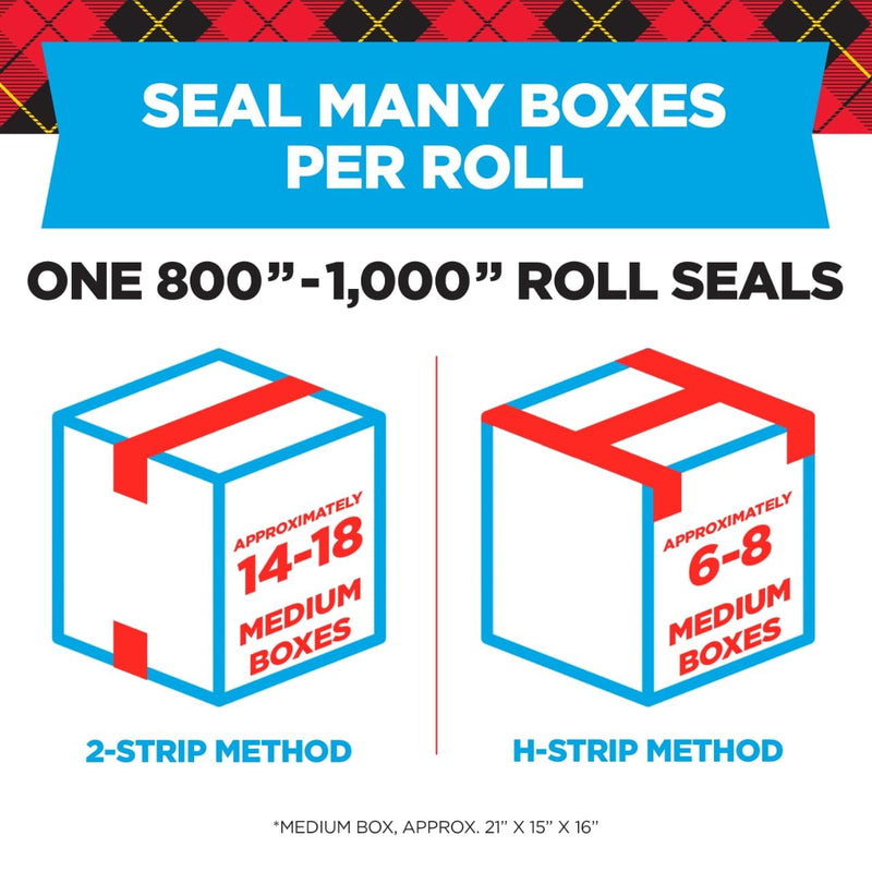 Scotch Heavy Duty Shipping Packing Tape, Clear, Packing Tape for Moving Boxes and Packaging Supplies, 1.88 in. x 22.2 yd., 6 Roll Dispensers, Moving Supplies Standard