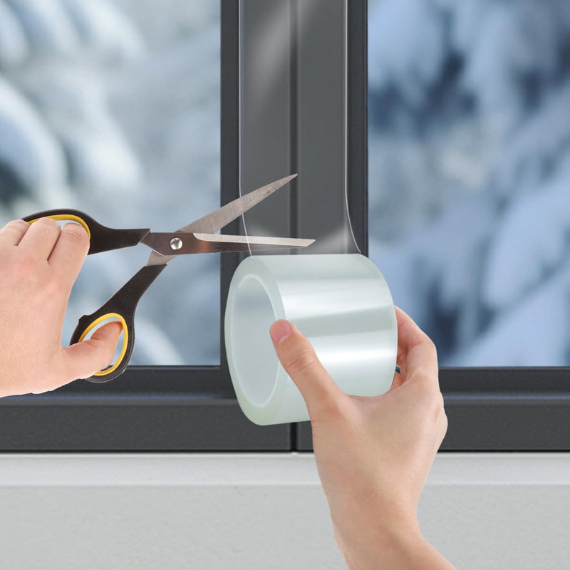 Transparent Window Weather Sealing Tape 3” x 33FT Airtight Insulation Tape That Blocks Drafts Residue-Free 20-Mil Thick Heavy Duty Window Seal Blocks Drafts