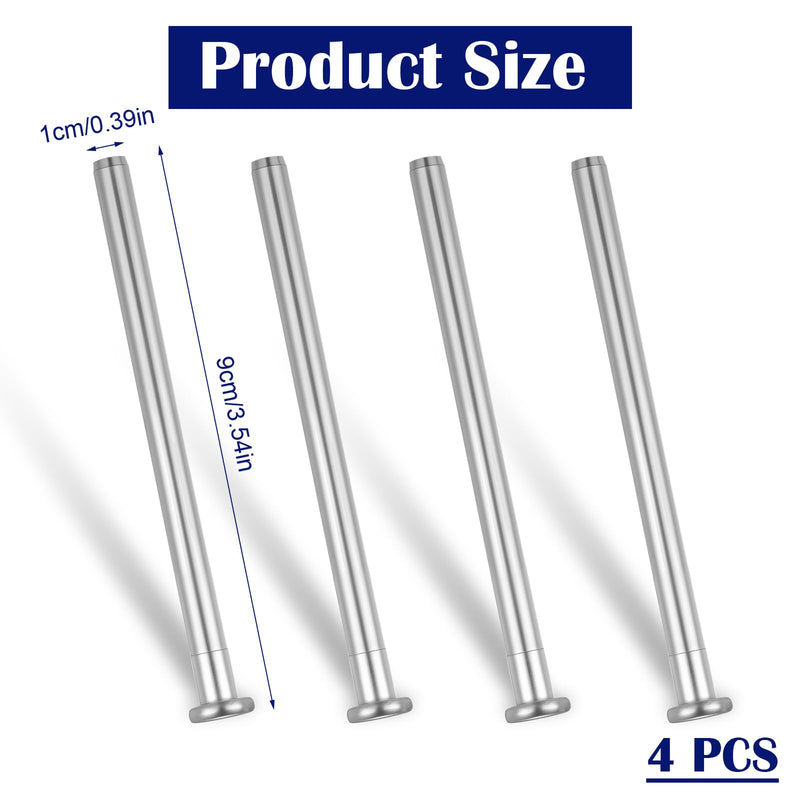 [Australia - AusPower] - 4 Pcs Door Hinge Pins, 3.5 Inches Hinge Mailbox Pin for Interior Door Security Replacement Outlet Stainless Steel Bushing Repair Kit for Repair and Replacement, Silver 