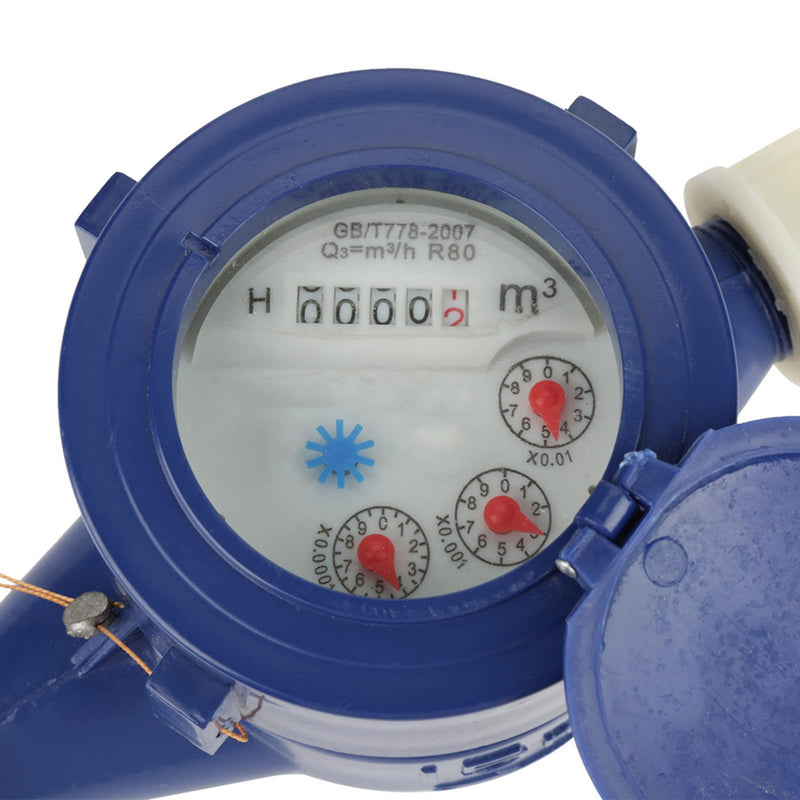 [Australia - AusPower] - Water Meter, DN15 Plastic Cold Water Meter Water Wet Measuring Tool for Home Garden 