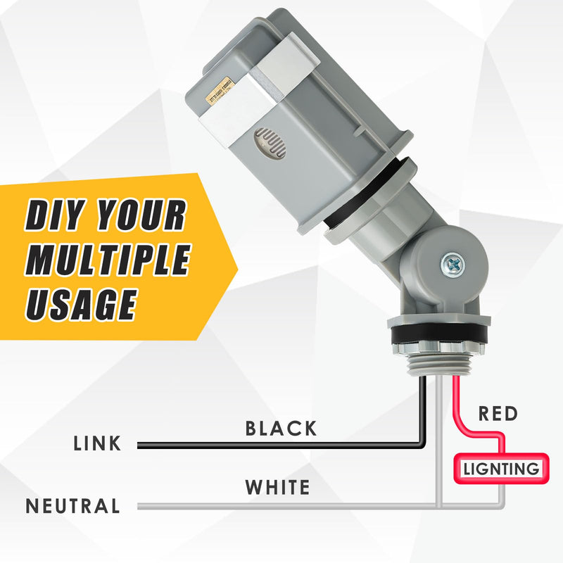 [Australia - AusPower] - Retisee 2pcs 120-volt Swivel and Stem Mount Thermal Photocontrol, Dusk to Dawn Sensor Reliable Automatic Light Sensor for Outdoor Lights with Delay Feature Resistant Housing 