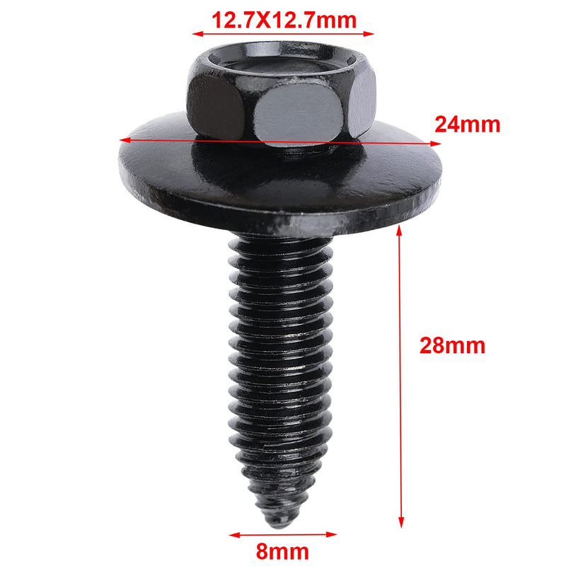 [Australia - AusPower] - OAUTOO 20Sets M8-1.25 Bolts & U-Nuts Assortment 