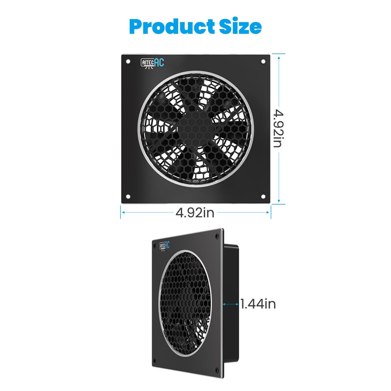 [Australia - AusPower] - High Performance Cooling Fan 4 inch, Computer Case Fans Low Noise with Speed Control, for Home Theater AV Cabinets, Aircraft S4 Cabinets Fan, Black 