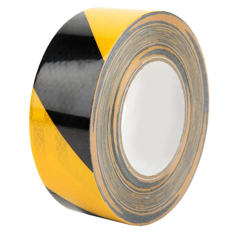 Safety Stripe Tape, 50mm x 25m Black Yellow Highlight Reflective Safety Warning Self Adhesive Tape Sticker
