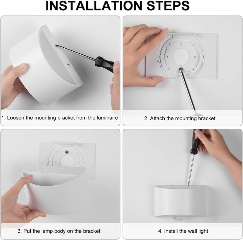 [Australia - AusPower] - SERDEN LED Hardwired Motion Sensor Light Indoor Wall Sconce, Motion Sensor Wall Light Indoor Sconce Wall Aluminum Modern Wall Sconce for Living Room Hallway Stair 7W Cool White(Not Battery Operated) 1 PACK 6000K Cool White 