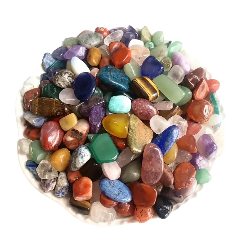 1.1lb Natural Mixed Healing Crystal Chips, Bulk Crystal and Stones, Polished Stones Bulk, Home Decor 9-15mm/0.35-0.59inch Mixed crystal