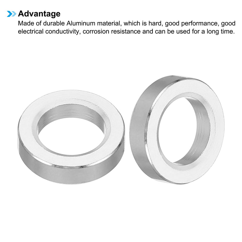 [Australia - AusPower] - PATIKIL M10 Aluminum Spacers,10 Pcs Metal Spacer Aluminum Round 10.2mm ID x 16mm OD x 4mm L Thickness Aluminum Spacer Screw Standoff for 3/8" M10 Screw Bolt 10.2x16x4mm 