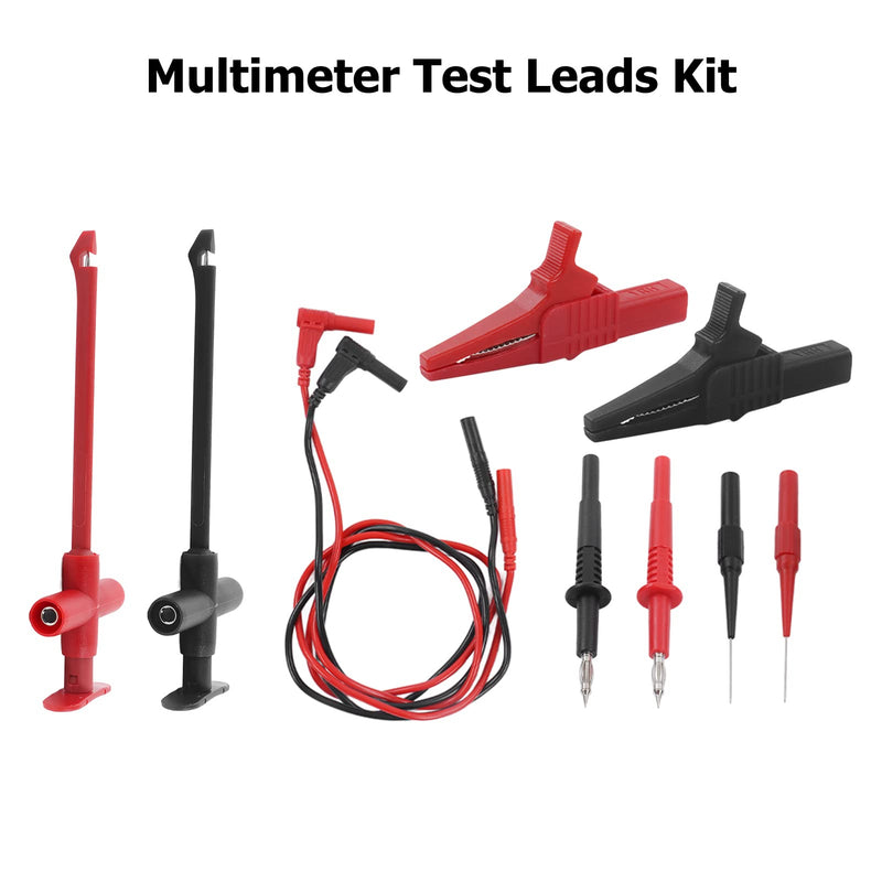 [Australia - AusPower] - Multimeter Test Leads Kit, Non Break Crocodile Clip Double Insulation Banana Plug Probe for Electronic Repair for Automotive Diagnostics,Testing and Repairs,19A 