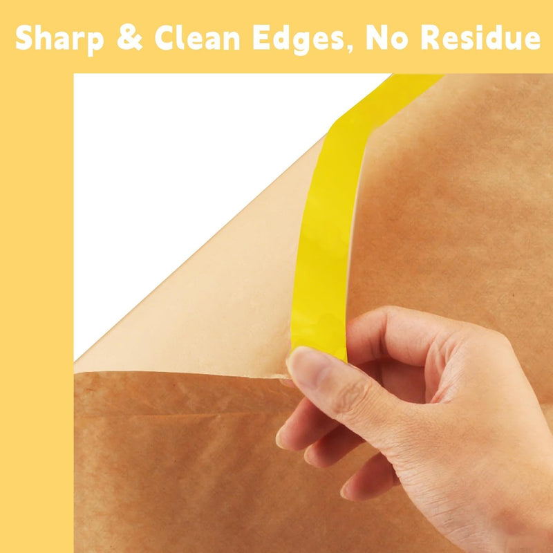 Painter's Pre-Taped Masking Paper and Masking Tape in one Kraft Paper 1 Pack 12" Wide x 65 Feet Long
