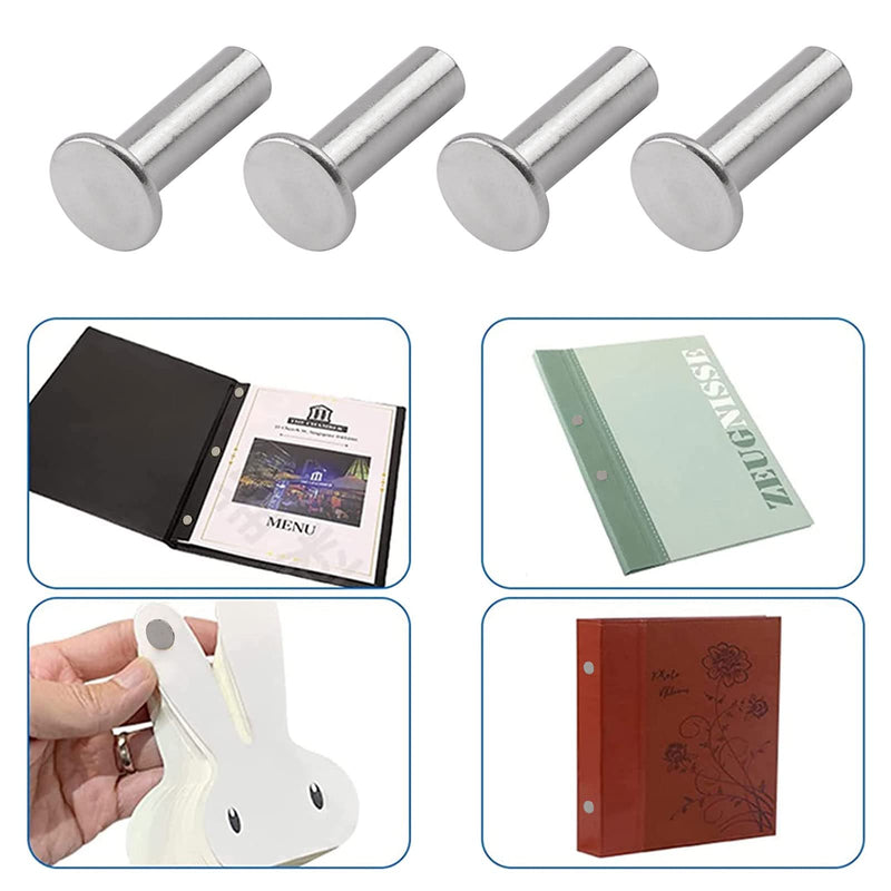 [Australia - AusPower] - INCREWAY Stainless Steel Phillips Screws, 30 Sets 5mm X 16mm Chicago Binding Screws Round Cross Head Stud Screw Posts Nail Rivet Chicago Button, Silver Tone 