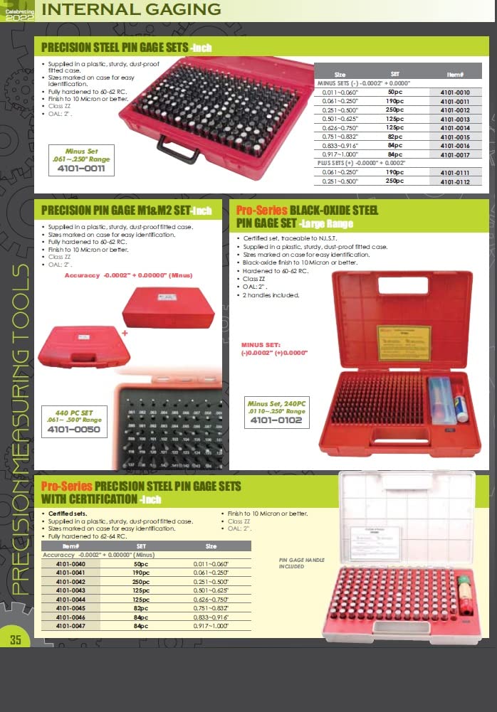 [Australia - AusPower] - Pro Series by HHIP 4102-0012 Plug Gage Handle, 0.061" - 0.25" Measuring Range 0.061" - 0.25" 