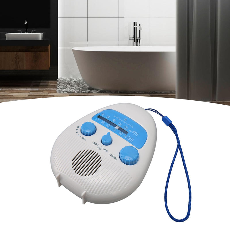 [Australia - AusPower] - AM FM Shower Radio Built in Speaker, Waterproof Hanging Bathroom Radio with Rotating Knob for Easy Tuning and Volume Control. 