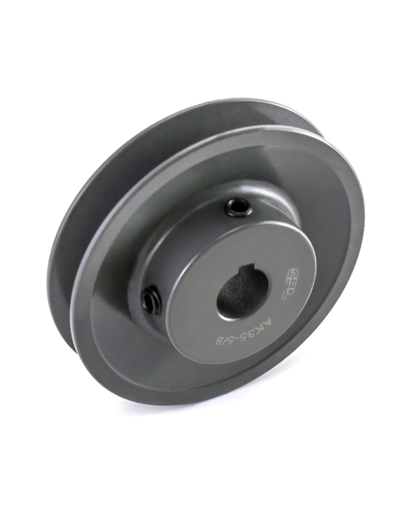 [Australia - AusPower] - QWORK AK3558 Single Groove Web Sheaves, 3.55" OD 5/8" Bore V-Belt Sheave, A Belt Section, Cast Iron,for V-Belt 1 Pack 