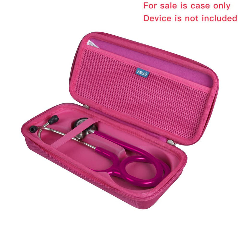 [Australia - AusPower] - Hard Travel Case for 3M Littmann Classic III Monitoring, Lightweight II S.E, MDF Acoustica Deluxe Stethoscope (Only Case) (Plum Red) Plum Red 