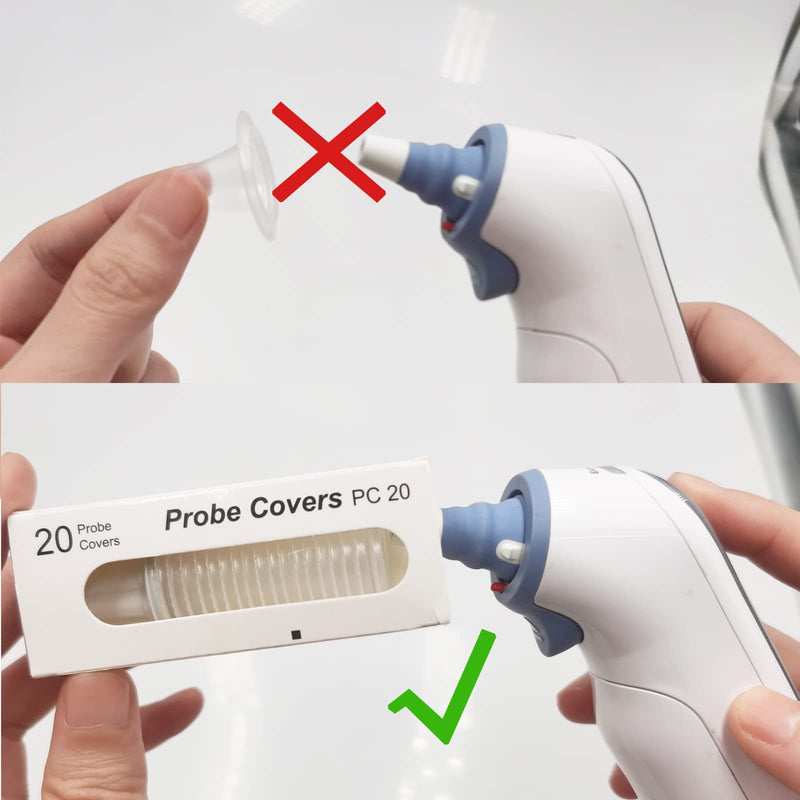 100pcs-Disposable Ear Thermometers Probe Covers, Soft Ergonomic Earmuffs Non Contact Ear Replacement Ear Thermometer Lens Filters for All Braun Digital Thermometers Sleeve 100pcs
