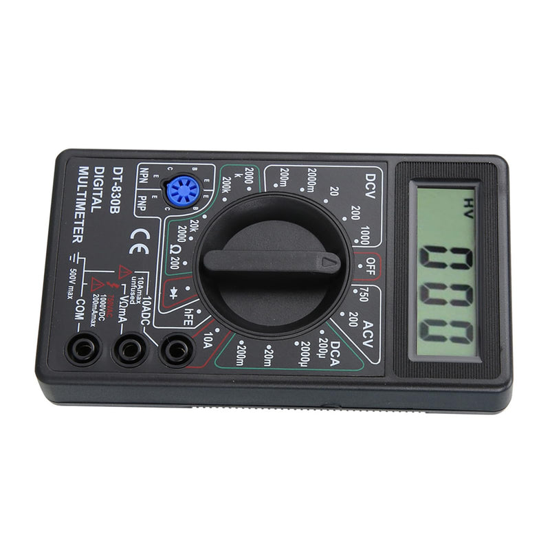 [Australia - AusPower] - DT-830B Portable Digital Multimeter LCD Screen with Amp Volt Ohm Tester for Electronics Labs Radio Enthusiasts (Black) DT-830B black 