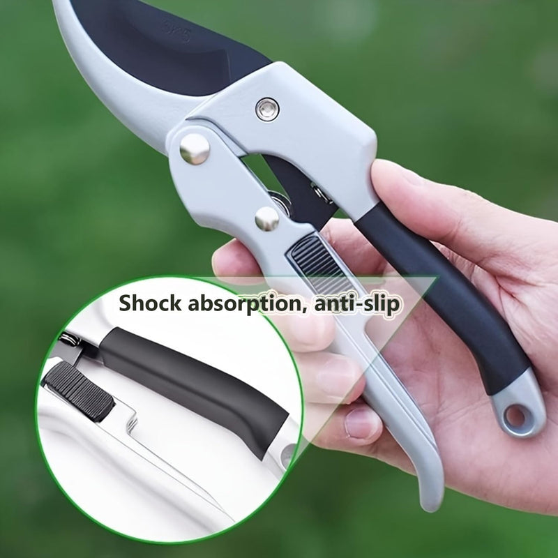 garden shears, Japanese scissors gardening tools, plant pruners for flower, rose, stem, fruit tree, florist cut fresh floral clippers, sharp pruning snips (Silver - 2 pack, 2)