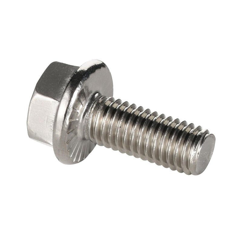 [Australia - AusPower] - 1/4-20 x 1/2" Flanged Hex Head Bolts Flange Hexagon Screws, Stainless Steel A2, DIN 6921, 25 PCS 1/4-20 x 1/2" 