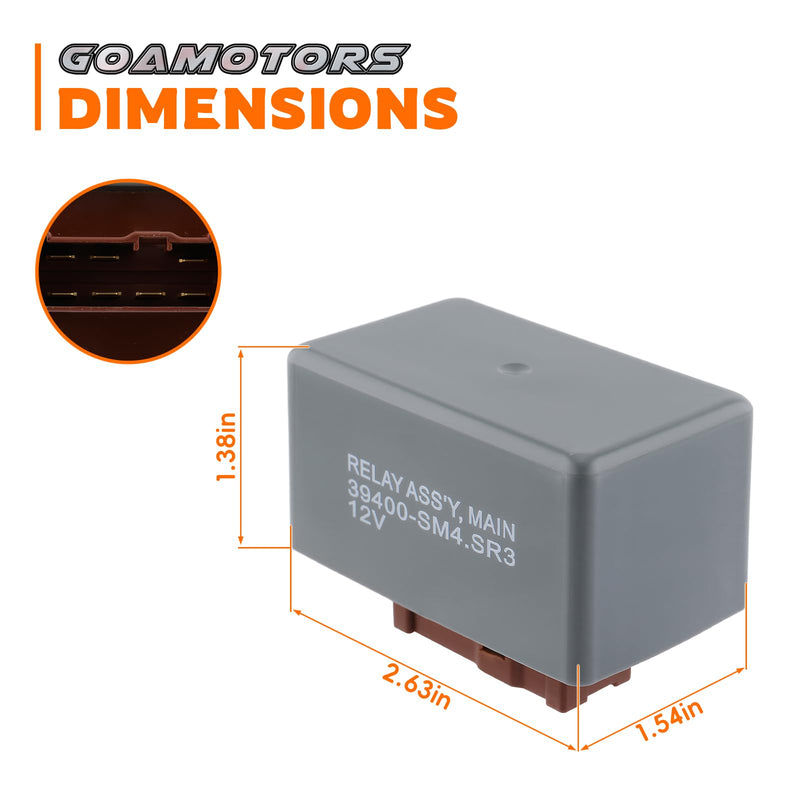 GoaMotors Main Relay Assembly Compatible with Acura CL 2001-2003 MDX 2001-2002 TL 1999-2003 Compatible with Honda Accord Odyssey Pilot Prelude Fuel Pump Main Relay Replace 39400-SM4-003