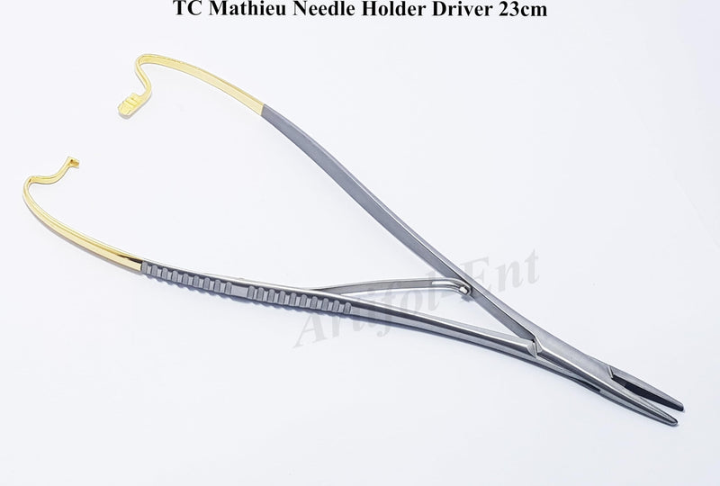 [Australia - AusPower] - TC Mathieu Needle Holder Driver 23cm 9" with Tungsten Carbide Inserts Surgical Forceps Dental Plier 2 Pcs 