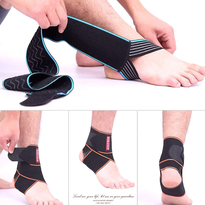 [Australia - AusPower] - Ankle Support,Adjustable Ankle Brace Breathable Nylon Material Super Elastic and Comfortable,1 Size Fits all, Suitable for Sports (blue 1) blue 1 