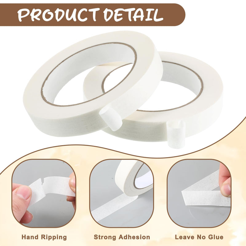 2 Rolls Writable Freezer Tape, 55 Yards Removable Refrigerator Labels, Easy Tear Masking Tape, Low Temperature Resistant Residue Free for Kitchen Food Containers Dispenser (White)
