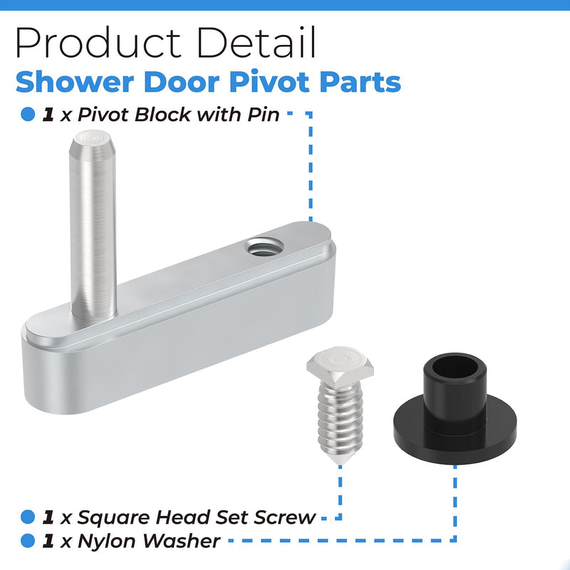 PalpitateC Shower Door Pivot Block with 3/4" Pin fit for Framed Swing Shower Doors, Framed Swing Shower Door Replacement Pivot Bracket #SDPB34