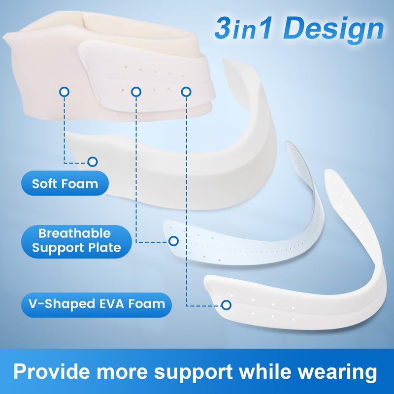 [Australia - AusPower] - Velpeau Neck Brace for Neck Pain and Strong Support, Soft Cervical Collar for Sleeping Upright, Snoozing - Stabilizes & Relieves Pressure in Spine for Women & Men (Grey, M: 13.5-16.5" / 3" Depth) 3 Inch (Pack of 1) 