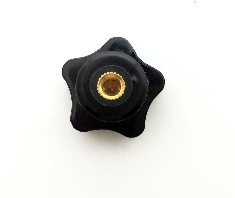 [Australia - AusPower] - YXQ M6 x 32 Female Thread 5-Star Shape Head Clamping Nuts Knob Black Plastic 5pcs 
