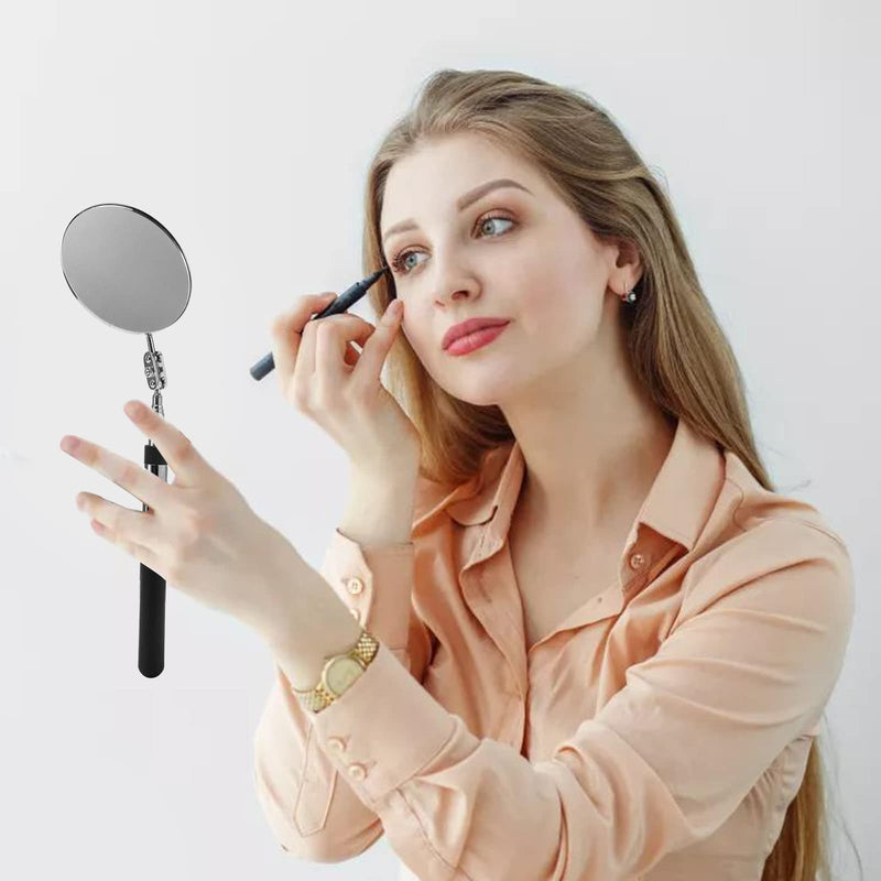 [Australia - AusPower] - Jucoan 4 Pack Telescoping Inspection Mirror, Flexible Inspection Mirror Round and Rectangular Adjustable Inspection Mirror for Observing Vehicle Small Details,Extends up to 25 Inch, 360 Swivel 