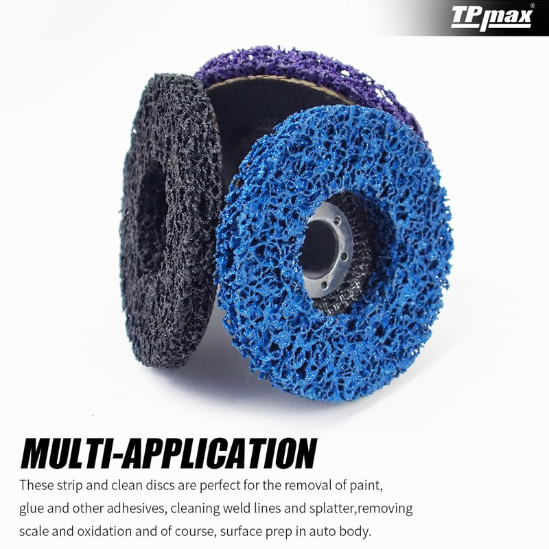 [Australia - AusPower] - Ur-Excellent 4-1/2" x7/8'' Stripping Discs Rust Remover Wheel Remove Paint and Oxidation Poly Strip Wheel Disc Abrasive Angle Grinding Wheel - 3 Pack(Purple/Blue/Black) 4-1/2" x 7/8'' 3.0 