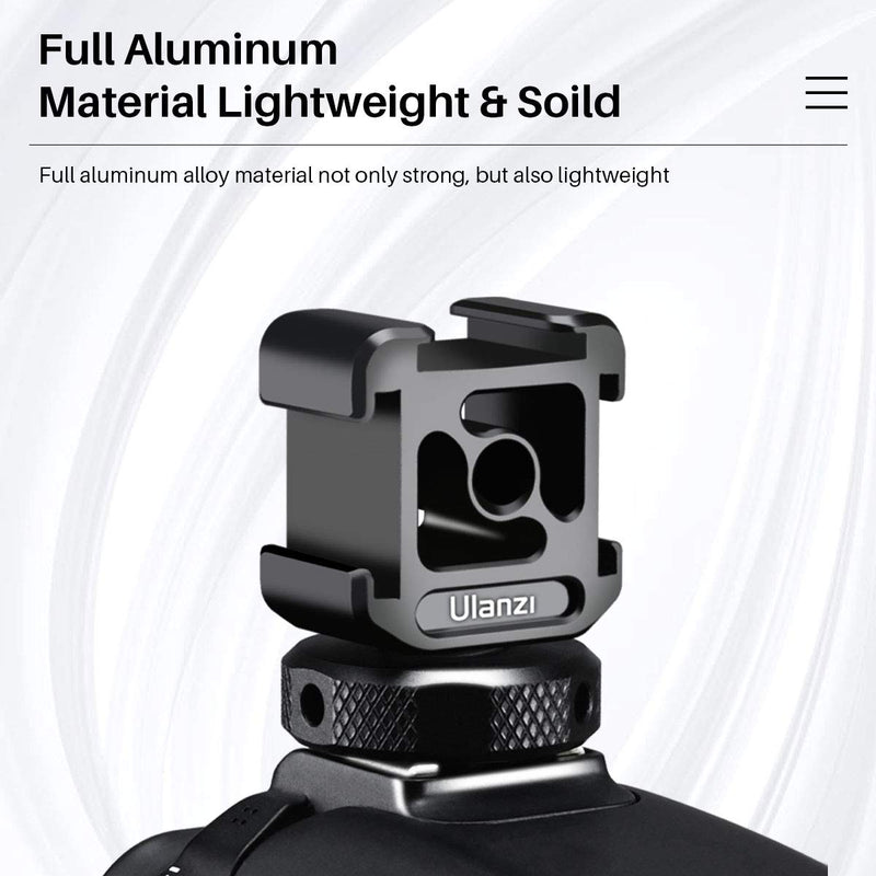 [Australia - AusPower] - ULANZI PT-12 Camera Hot Shoe Extension Bracket with Triple Cold Shoe Mounts for Microphone LED Video Light, 1/4'' Screw for Magic Arm, Aluminum Shoe Mount Compatible with Nikon Canon Sony Cameras 