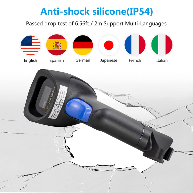 [Australia - AusPower] - NetumScan Bluetooth 1D Bar Code Scanner, 3 in 1 Automatic Wireless Barcode Scanner Handheld USB CCD Barcode Reader for Store, Warehouse POS, Computer, Tablet, iPhone, iPad, Android Bluetooth+2.4G Wireless-Black 