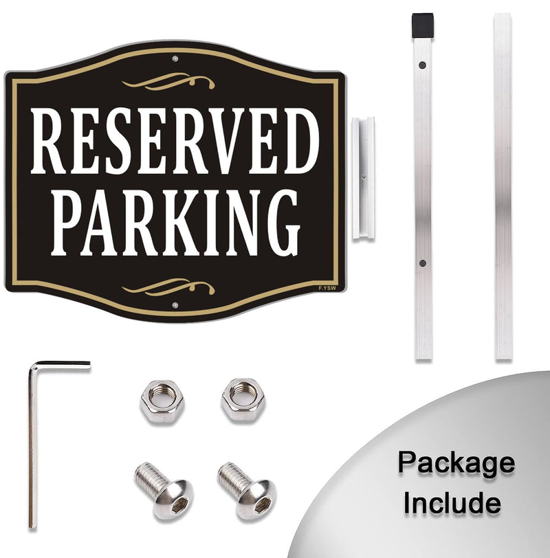 Reserved Parking Sign 12" x 10" With 28" Long Metal Stakes Reserved Sign With Stand Aluminum Outdoor Use Yard Business Sign