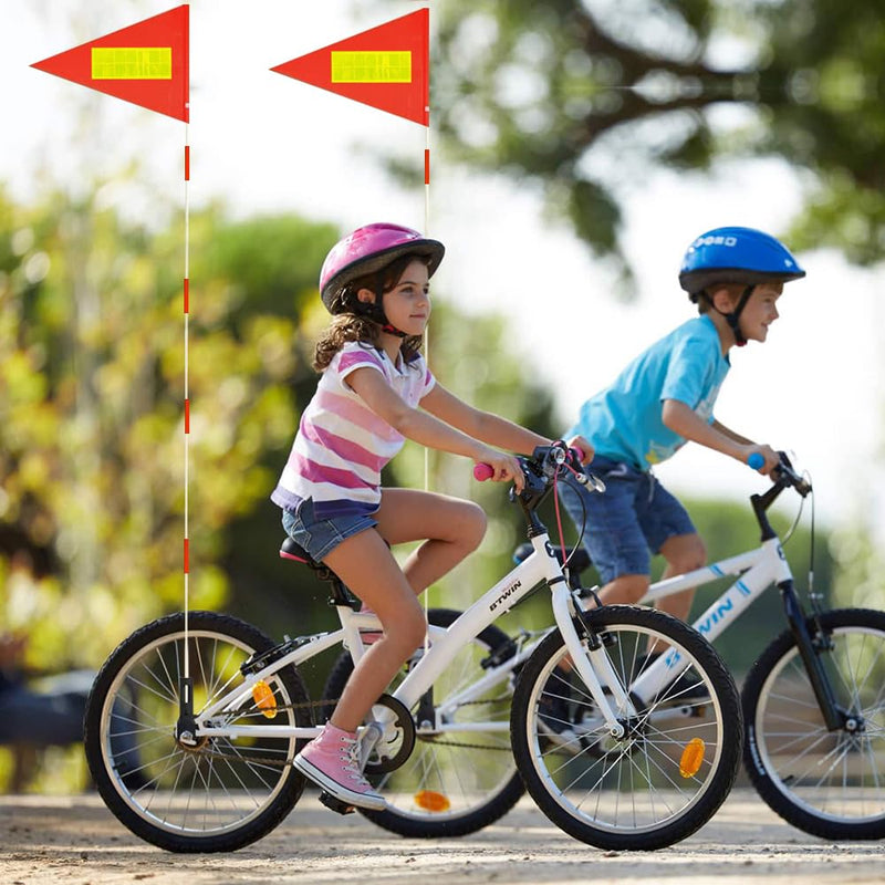 [Australia - AusPower] - Uelfbaby Bike Safety Flag - 6 Ft Heavy Duty Fiberglass Pole, Polyester, Full Color, Tear-Resistant, Waterproof, Orange, Double-Sided Reflective 1 Orange（with Reflective Stripe） 
