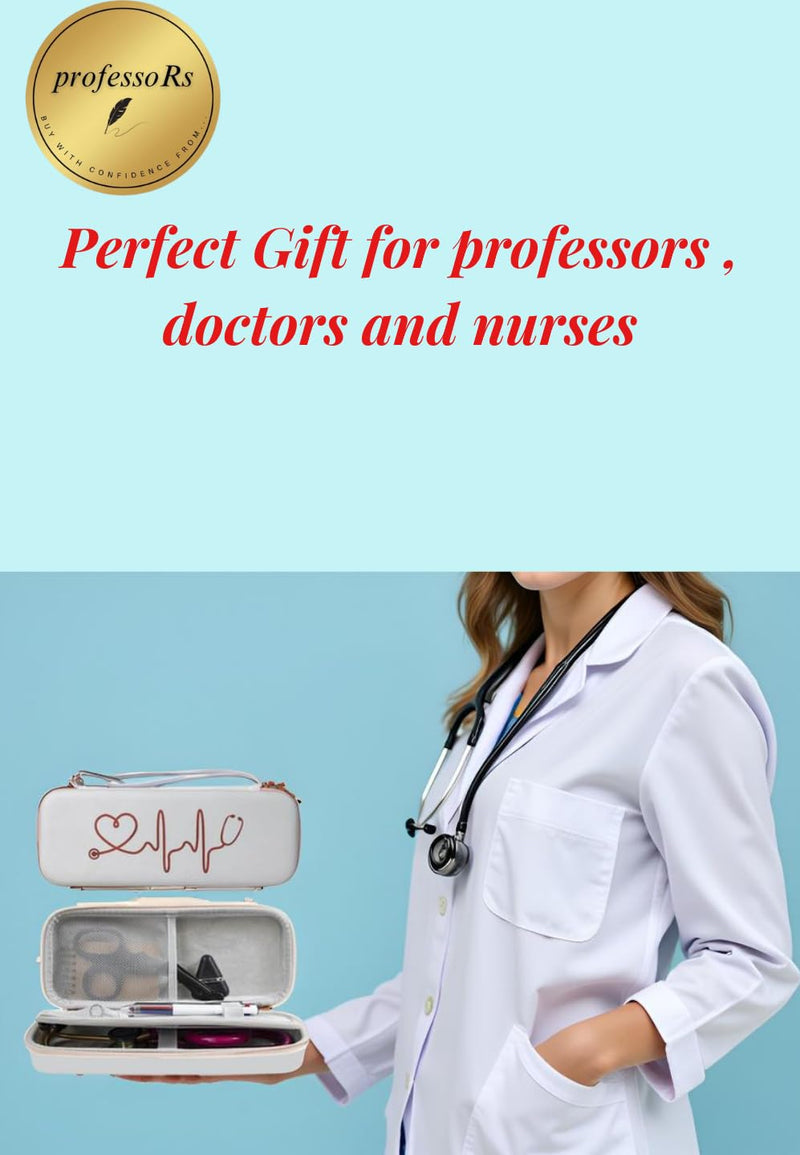 [Australia - AusPower] - White Stethoscope Case- Stetho Carrying bag – Hard Shell Protective Travel Bag for Doctors, Nurses & Medical Students – White protective case" 