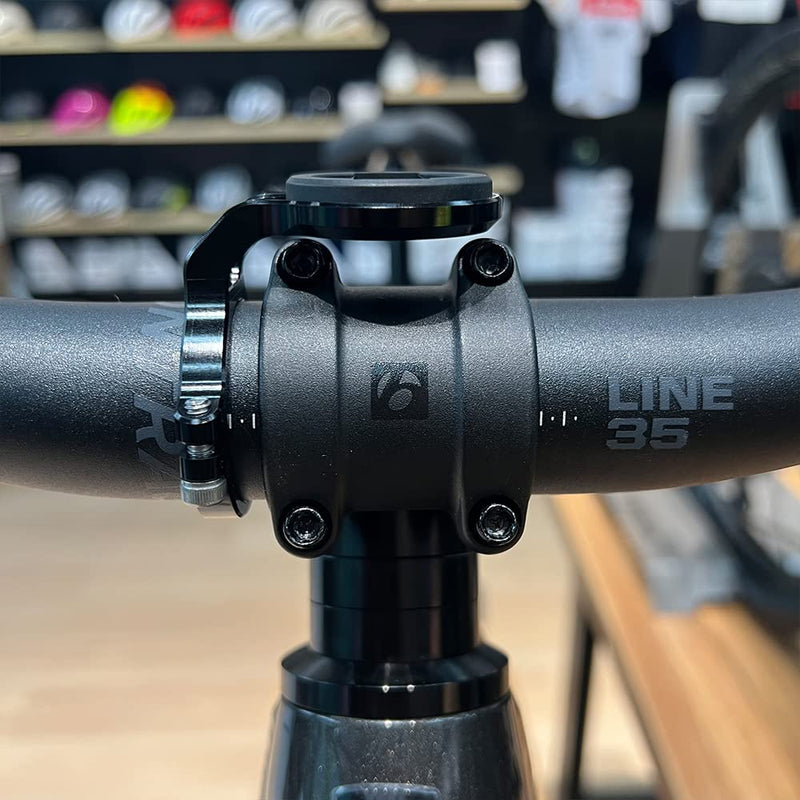 [Australia - AusPower] - Mountain Bike Mount for Garmin Edge Wahoo Elemnt Bryton Rider Stages Dash Hammerhead Karoo, Bike Stem Mount for Handlebar 35mm(Black) 