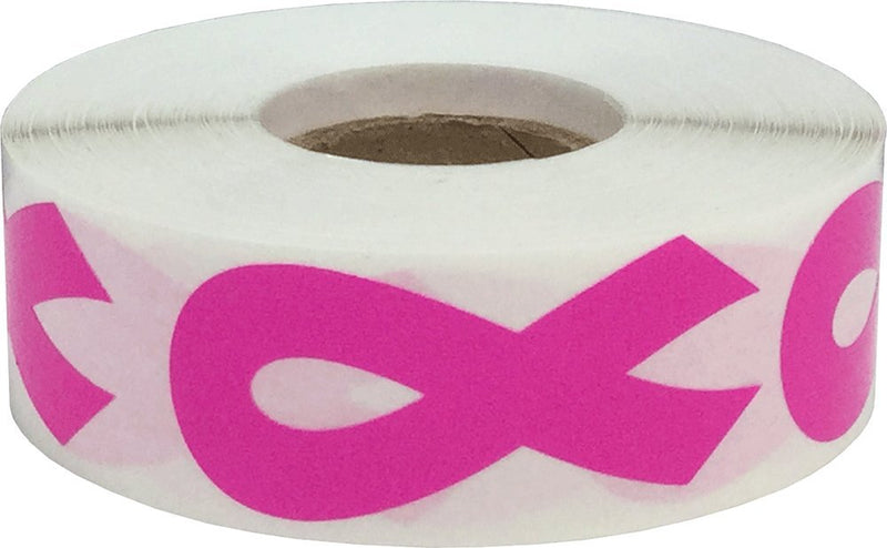 Hot Pink Awareness Ribbon Stickers 2 Inch 500 Total Adhesive Labels