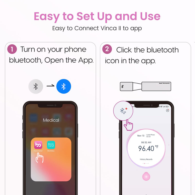 [Australia - AusPower] - Femometer Smart Basal Body Thermometer, BBT Thermometer with Backlight LED Screen, Fertility/Period Tracker with Femometer APP, Automatic Data Recording, Lipstick Shape, Easy to Use and Carry, Purple 