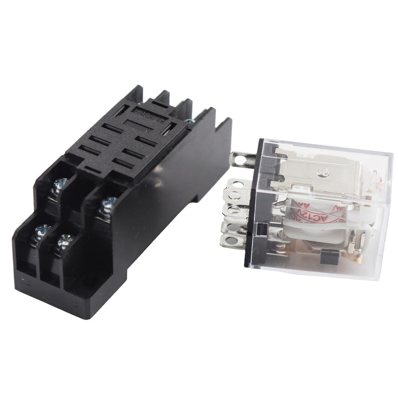 12V AC/DC Control Relay LY2NJ DPDT 8 Pins HH62P JQX-13F with Socket - High Quality and Reliable [C048]