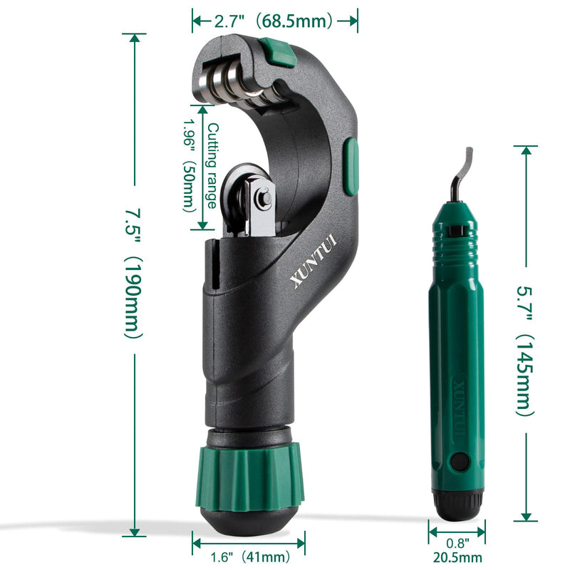 [Australia - AusPower] - Copper Pipe Cutter Tool Set 3/16"-2" Outer Diameter, Tube Cutter for Copper,Brass,Aluminum&Stainless Steel, HVAC Metal Plumbing Tubing cutter Tool with Deburring Tools&Extra Blades(XT600616) 650 SKD11 2 IN 1 