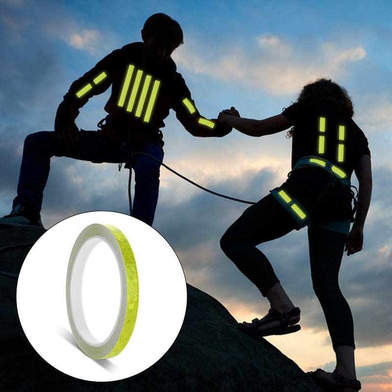 Neon Reflective Tape 0.4In x 26 Feet Tape High Visibility Safety Warning Glow in The Dark Tapes Outdoor Waterproof Strong Adhesive Yellow Fluorescent Reflective Tapes for Bikes Bicycles Trailers