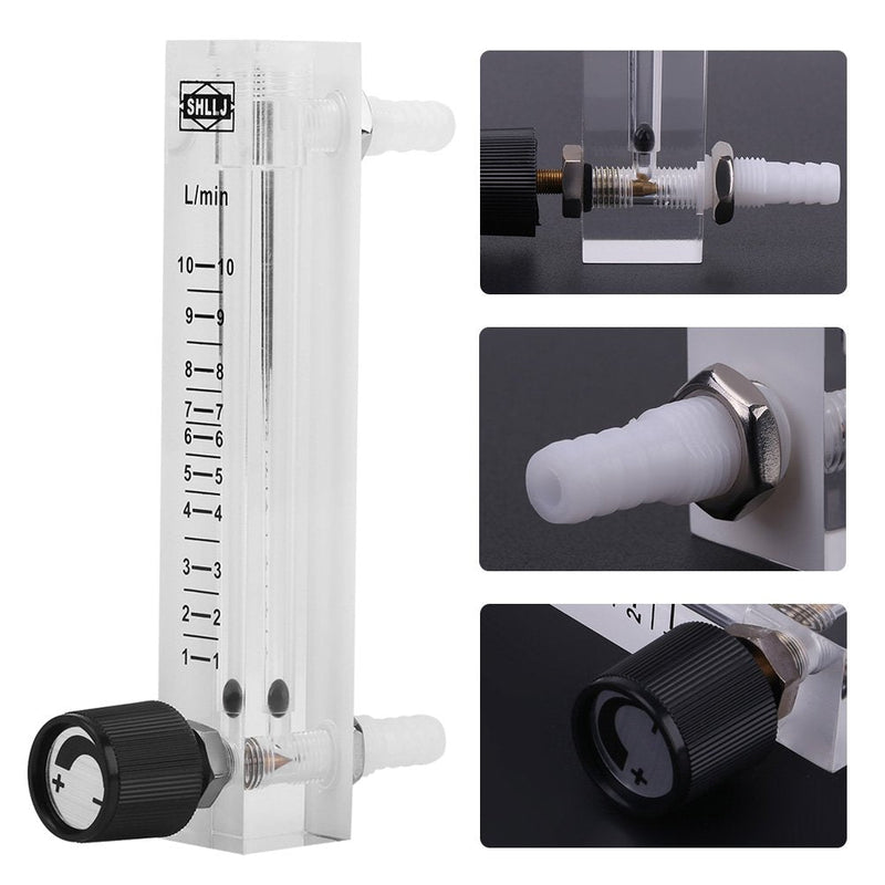 Gas Flow Meter, LZQ-7 Flow Meter 1-10LPM Flow Meter with Control Valve for Oxygen/Air/Gas
