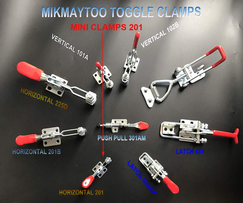 [Australia - AusPower] - Small Quick Release Horizontal Toggle Clamp 201A Hand Tool 60 lbs / 27kg (201-8PACK) 201-8PACK 