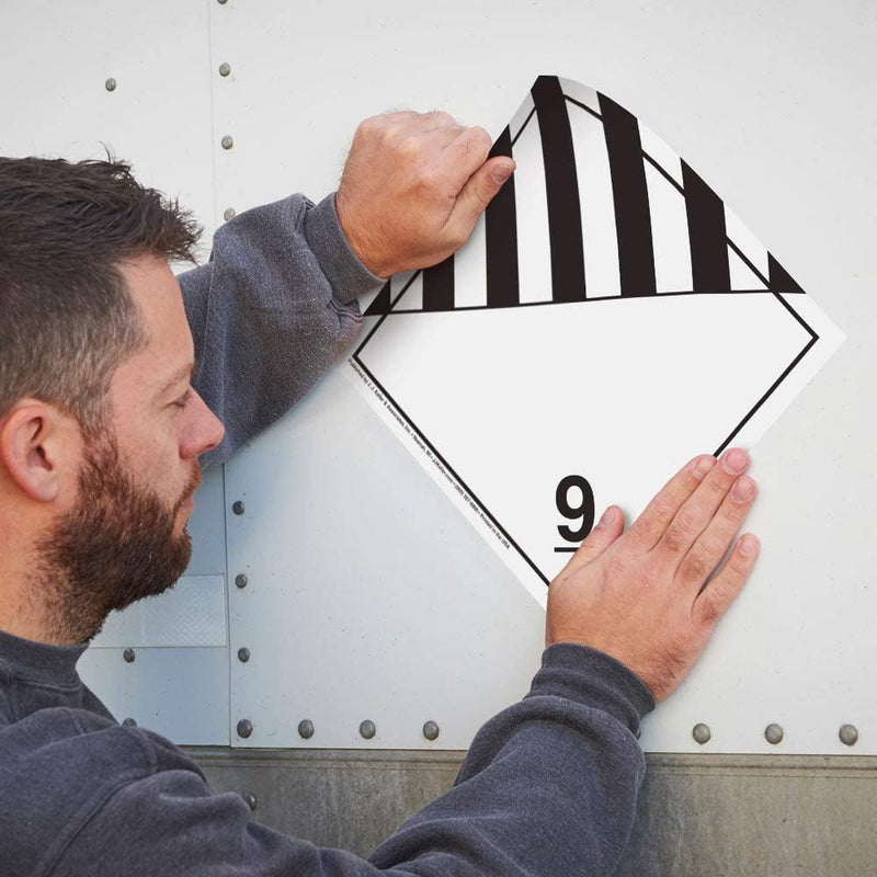 [Australia - AusPower] - Class 9 Miscellaneous Placard, Worded 25-pk. - 10.75"x10.75" Removable Self Adhesive Economy Vinyl for Short-Term Applications - J. J. Keller & Associates - Complies w/DOT Hazmat Placard Requirements 