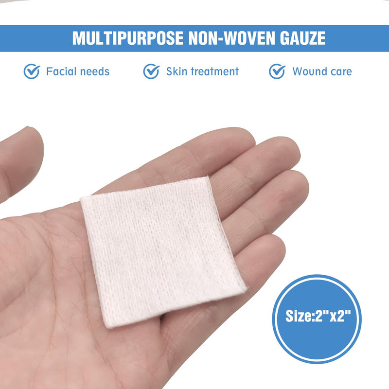 [Australia - AusPower] - 200 Gauze Pads, Highly Absorbent Non-Woven Gauze Sponges 4-Ply, 2x2 Inch All-Purpose Non-Sterile Gauze Pads, Dental Gauze Wound Care Product 1 Pack of 200 2"x2"(Pack of 200) 