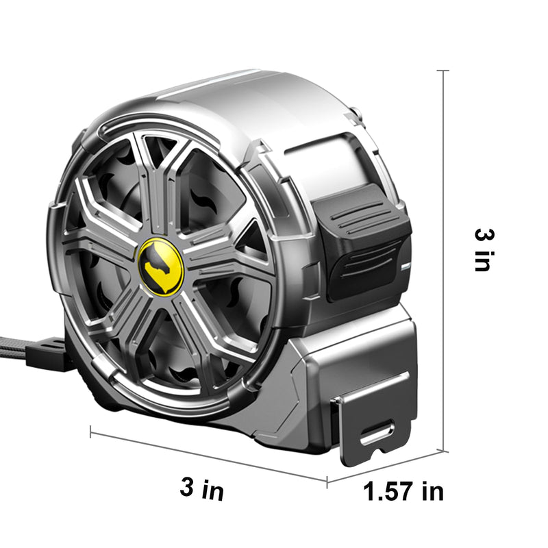 [Australia - AusPower] - Tape Measure 25ft, Stainless Steel Retractable Tape Measure, Waterproof & Rustproof Steel Measuring Tape with Hollow Design for Renovation, Construction, Carpentry (25') 25' 